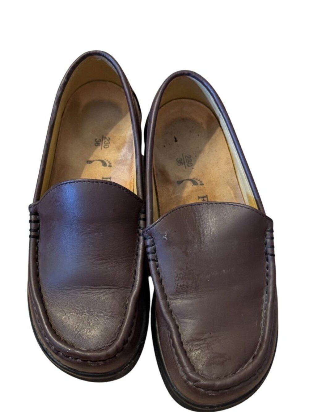 Footprints by Birkenstock Brown Leather Loafers, Size EU 36, Vintage Style Comfo